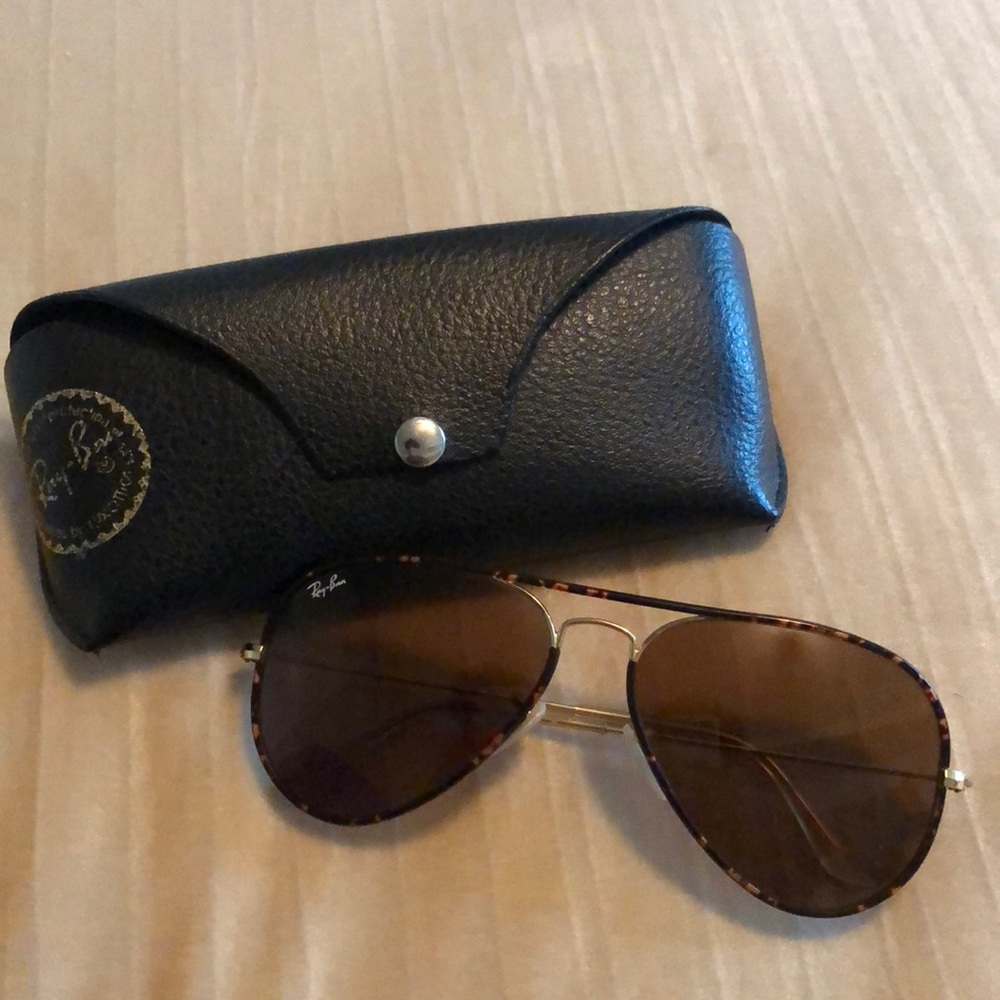 Ray Ban Tortoise Frame Aviator Sunglasses
